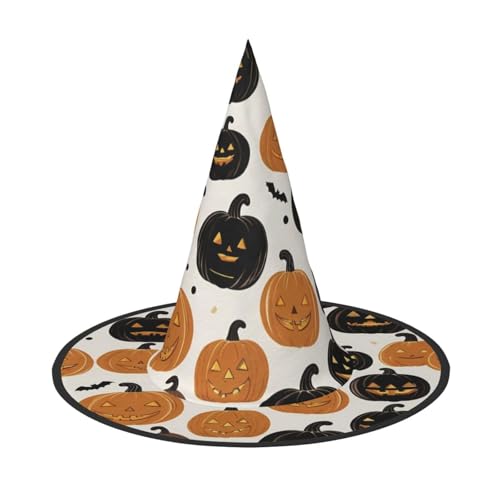 JDbncxe Halloween-Hut – Jack-o'-Laterne-Druck, Hexen-Dekor, Party, Cosplay-Zubehör, festlicher Karneval, Stirnband, magische Zauberer-Kappe, 3 Stück von JDbncxe