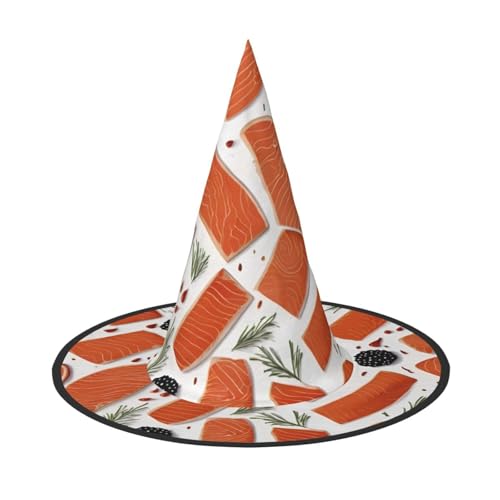 JDbncxe Halloween-Hut mit Lachsdruck, Hexen-Dekor, Party, Cosplay-Zubehör, festliches Karnevals-Stirnband, magische Zauberer-Kappe, 2 Stück JDbncxe Halloween-Hut mit Lachsdruck, Hexen-Dekor, Party, Cosplay-Zubehör, festliches Karnevals-Stirnband, magische Zauberer-Kappe, 2 Stück von JDbncxe