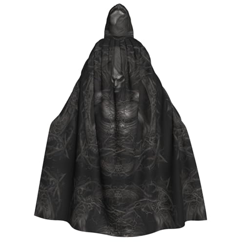 JDbncxe Halloween Kapuzenumhang Kostüm - Unisex Erwachsene Dunkler Weinstock Mann Druck Umhang für Partys, Karneval, Comic Ausstellungen & mehr von JDbncxe