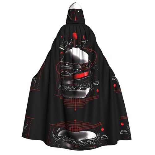 JDbncxe Halloween Kapuzenumhang Kostüm - Unisex Erwachsene Ein Pfeil durch das Herz Druck Umhang für Partys, Karneval, Comic Ausstellungen & mehr von JDbncxe