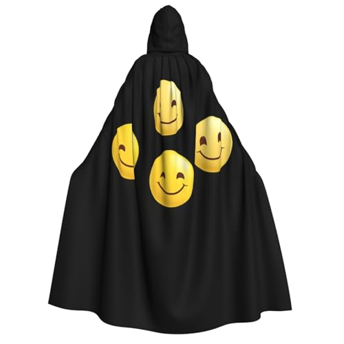 JDbncxe Halloween Kapuzenumhang Kostüm - Unisex Erwachsene Halbmond Augen Smiley Gesicht Druck Umhang für Partys, Karneval, Comic Ausstellungen & mehr von JDbncxe