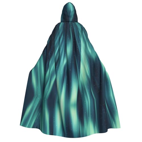 JDbncxe Halloween Kapuzenumhang Kostüm - Unisex Erwachsene Linear Aurora Print Umhang für Partys, Karneval, Comic Ausstellungen & mehr von JDbncxe