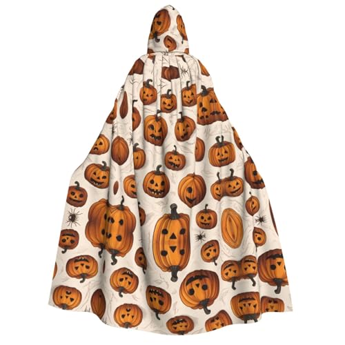 JDbncxe Halloween Kapuzenumhang Kostüm - Unisex Erwachsene Lustiger Kürbis Kopf Druck Umhang für Partys, Karneval, Comic Ausstellungen & mehr von JDbncxe