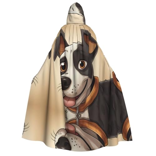 JDbncxe Halloween Kapuzenumhang Kostüm - Unisex Erwachsene Niedlicher Dalmatiner Print Umhang für Partys, Karneval, Comic Ausstellungen und mehr von JDbncxe