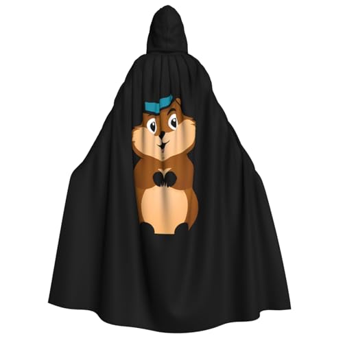 JDbncxe Halloween Kapuzenumhang Kostüm - Unisex Erwachsene Niedlicher Murmeltier Druck Umhang für Partys, Karneval, Comic Ausstellungen & mehr von JDbncxe
