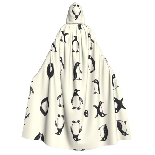 JDbncxe Halloween Kapuzenumhang Kostüm - Unisex Erwachsene Pinguin verschiedene stehende Haltungen Druck Umhang für Partys, Karneval, Comic Ausstellungen & mehr von JDbncxe