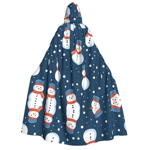 JDbncxe Halloween Kapuzenumhang Kostüm - Unisex Erwachsene Schneemann Lächeln Druck Umhang für Partys, Karneval, Comic Ausstellungen & mehr von JDbncxe