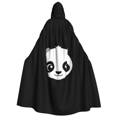 JDbncxe Halloween Kapuzenumhang Kostüm – Unisex Erwachsene Schwarz und Weiß Bärenkopf Druck Umhang für Partys, Karneval, Comic Ausstellungen und mehr von JDbncxe
