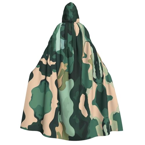 JDbncxe Halloween Kapuzenumhang Kostüm – Unisex Erwachsene The Beauty of Camouflage Print Cape für Partys, Karneval, Comic-Ausstellungen und mehr von JDbncxe
