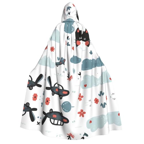 JDbncxe Halloween-Kostüm mit Kapuze, Unisex, Erwachsene, Cartoon-Phänomen, bedruckt, Umhang für Partys, Karneval, Comic-Ausstellungen und mehr von JDbncxe
