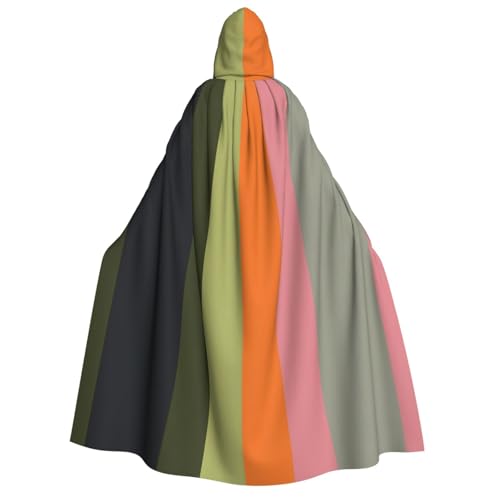 JDbncxe Halloween-Kostüm mit Kapuze, Unisex, Erwachsene, Farbstreifen, bedruckt, Umhang für Partys, Karneval, Comic-Ausstellungen und mehr von JDbncxe