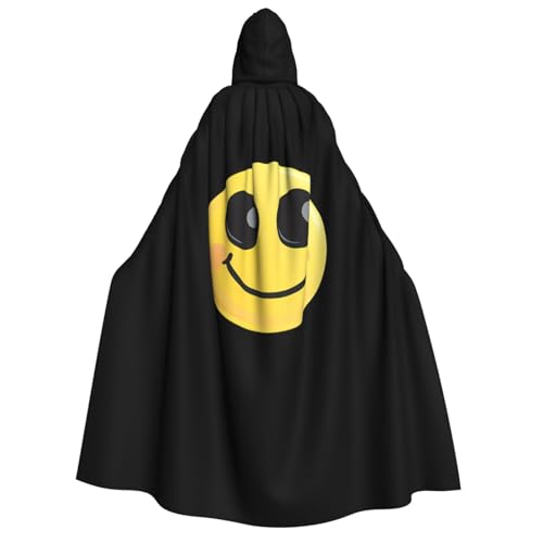 JDbncxe Halloween-Kostüm mit Kapuze, Unisex, Erwachsene, große Augen, lächelndes Gesicht, bedruckt, Umhang für Partys, Karneval, Comic-Ausstellungen und mehr von JDbncxe