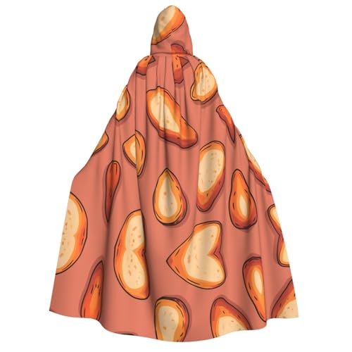 JDbncxe Halloween-Kostüm mit Kapuze, Unisex, für Erwachsene, reiner Hintergrund, Papaya-Druck, Umhang für Partys, Karneval, Comic-Ausstellungen und mehr von JDbncxe