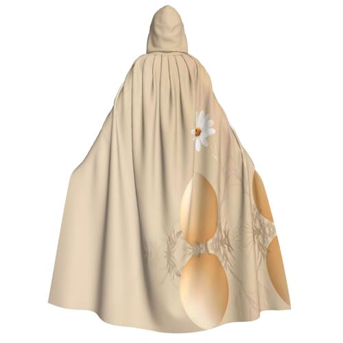 JDbncxe Halloween-Kostüm mit Kapuze – Unisex für Erwachsene, die Schönheit von Eiern und Blumen, bedruckter Umhang für Partys, Karneval, Comic-Ausstellungen und mehr von JDbncxe