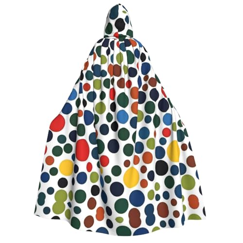 JDbncxe Halloween-Kostüm mit Kapuze – Unisex für Erwachsene, mit Punktmuster, bedruckter Umhang für Partys, Karneval, Comic-Ausstellungen und mehr von JDbncxe