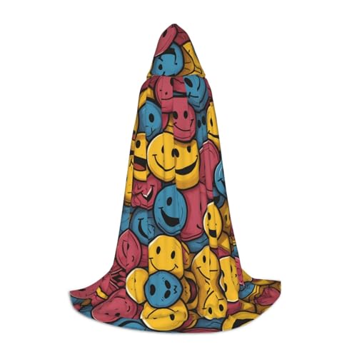 JDbncxe L Halloween Kapuzenumhang Happy Smiley Gesicht Symbol Druck - Unisex Kostüm Umhang für Cosplay Comic Ausstellung Karneval Party JDbncxe L Halloween Kapuzenumhang Happy Smiley Gesicht Symbol Druck - Unisex Kostüm Umhang für Cosplay Comic Ausstellung Karneval Party von JDbncxe