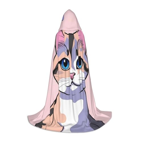 JDbncxe L Halloween Kapuzenumhang Niedlicher Miau Druck - Unisex Kostüm Umhang für Cosplay Comic Ausstellung Karneval Party JDbncxe L Halloween Kapuzenumhang Niedlicher Miau Druck - Unisex Kostüm Umhang für Cosplay Comic Ausstellung Karneval Party von JDbncxe