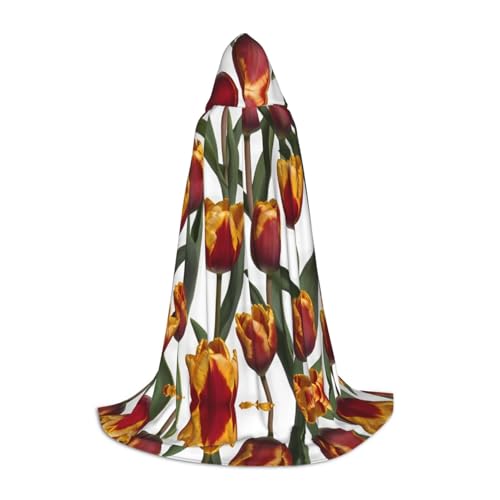 JDbncxe L Halloween Kapuzenumhang Schöne Tulpen Druck - Unisex Kostüm Umhang für Cosplay, Comic Ausstellung, Karneval Party JDbncxe L Halloween Kapuzenumhang Schöne Tulpen Druck - Unisex Kostüm Umhang für Cosplay, Comic Ausstellung, Karneval Party von JDbncxe