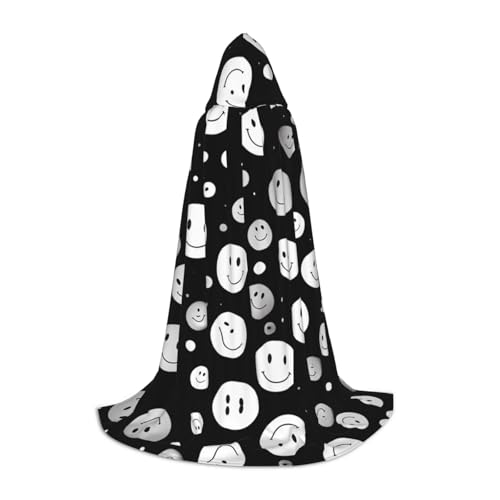 JDbncxe L Halloween Kapuzenumhang Schwarz und Weiß Ausdruck Druck - Unisex Kostüm Umhang für Cosplay Comic Ausstellung Karneval Party JDbncxe L Halloween Kapuzenumhang Schwarz und Weiß Ausdruck Druck - Unisex Kostüm Umhang für Cosplay Comic Ausstellung Karneval Party von JDbncxe