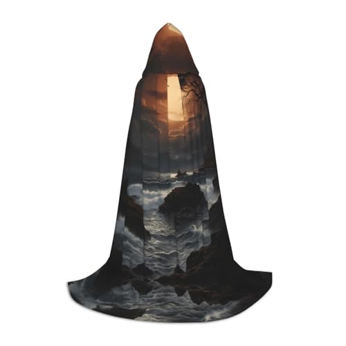 JDbncxe L Halloween Kapuzenumhang Sonnenuntergang Landschaft Druck - Unisex Kostüm Umhang für Cosplay, Comic Ausstellung, Karneval Party JDbncxe L Halloween Kapuzenumhang Sonnenuntergang Landschaft Druck - Unisex Kostüm Umhang für Cosplay, Comic Ausstellung, Karneval Party von JDbncxe