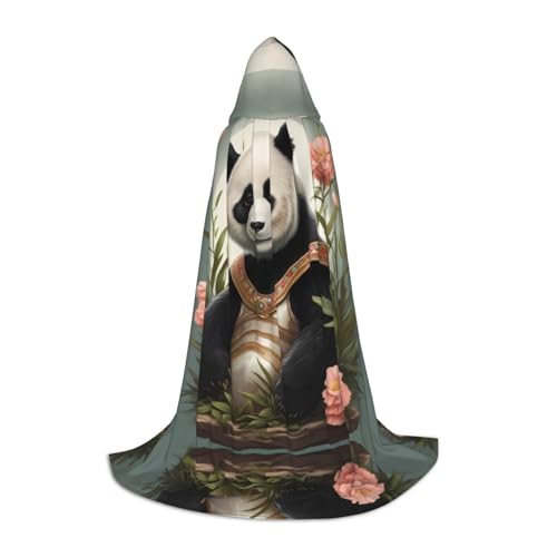 JDbncxe M Halloween Kapuzen Umhang Panda Fotoshooting Druck - Unisex Kostüm Umhang für Cosplay Comic Ausstellung Karneval Party von JDbncxe