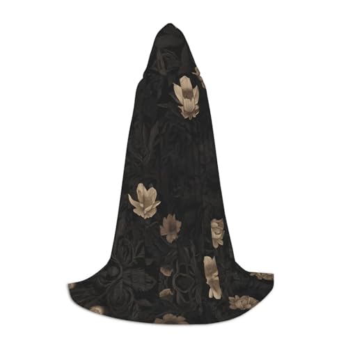 JDbncxe S Halloween-Kapuzenumhang, schwarz-weiß, farbloser Blumendruck, Unisex-Kostüm-Umhang für Cosplay, Comic-Ausstellung, Karnevalsparty JDbncxe S Halloween-Kapuzenumhang, schwarz-weiß, farbloser Blumendruck, Unisex-Kostüm-Umhang für Cosplay, Comic-Ausstellung, Karnevalsparty von JDbncxe