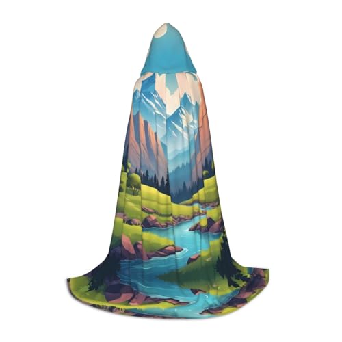 JDbncxe S Halloween Kapuzenumhang Grüne Berge und klares Wasser Druck - Unisex Kostüm Umhang für Cosplay, Comic Ausstellung, Karneval Party JDbncxe S Halloween Kapuzenumhang Grüne Berge und klares Wasser Druck - Unisex Kostüm Umhang für Cosplay, Comic Ausstellung, Karneval Party von JDbncxe