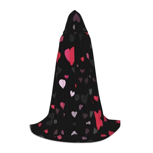 JDbncxe S Halloween Kapuzenumhang Rosa Liebe Herz Druck - Unisex Kostüm Umhang für Cosplay Comic Ausstellung Karneval Party JDbncxe S Halloween Kapuzenumhang Rosa Liebe Herz Druck - Unisex Kostüm Umhang für Cosplay Comic Ausstellung Karneval Party von JDbncxe
