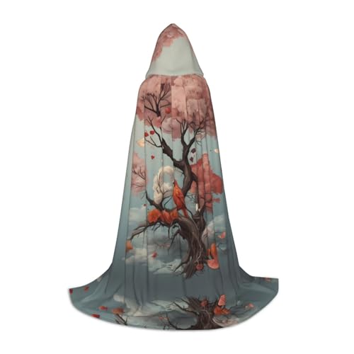 JDbncxe S Halloween Kapuzenumhang Rosa Vogel auf dem Baum Druck - Unisex Kostüm Umhang für Cosplay Comic Ausstellung Karneval Party JDbncxe S Halloween Kapuzenumhang Rosa Vogel auf dem Baum Druck - Unisex Kostüm Umhang für Cosplay Comic Ausstellung Karneval Party von JDbncxe