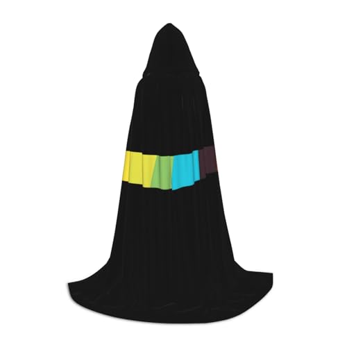 JDbncxe S-Halloween-Kapuzenumhang mit farbigen Balken – Unisex-Kostüm-Umhang für Cosplay, Comic-Ausstellung, Karnevalsparty JDbncxe S-Halloween-Kapuzenumhang mit farbigen Balken – Unisex-Kostüm-Umhang für Cosplay, Comic-Ausstellung, Karnevalsparty von JDbncxe