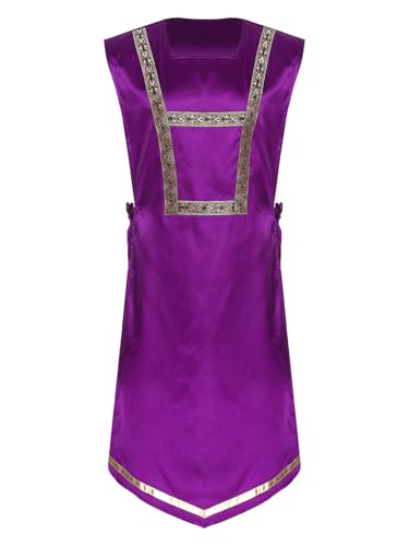 JEATHA Damen Herren Satin Lob Tanz Tunika Praise Worship Satin Tops Mit Schnürung Für Liturgischen Lyrischen Tanz Violett L JEATHA Damen Herren Satin Lob Tanz Tunika Praise Worship Satin Tops Mit Schnürung Für Liturgischen Lyrischen Tanz Violett L von JEATHA