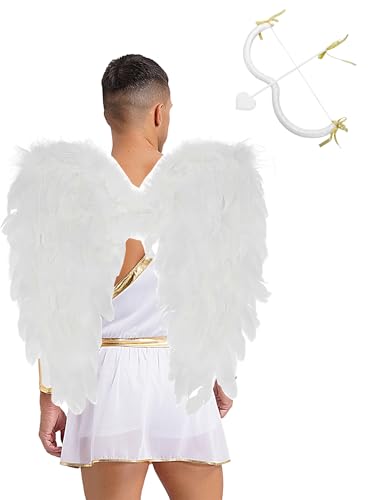 JEATHA Halloween Amor Kostüm Set Herren Amor Herz eine Schulter Kleid Valentinstag Cosplay Weihnachten Karneval Fasching Verkleidung Weiß XXL JEATHA Halloween Amor Kostüm Set Herren Amor Herz eine Schulter Kleid Valentinstag Cosplay Weihnachten Karneval Fasching Verkleidung Weiß XXL von JEATHA