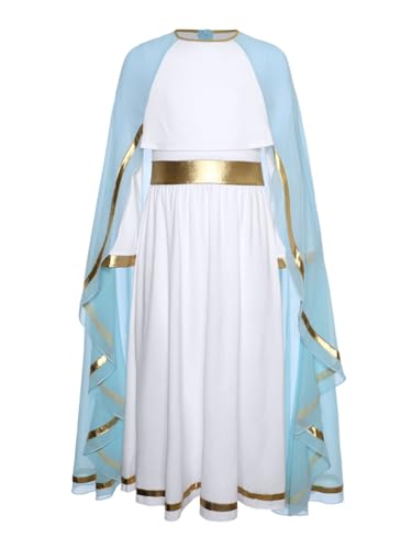 JEATHA Kinder Mädchen Griechische Göttin Prinzessin Kleider Trompetenärmel Vintage Abendkleid Halloween Karneval Cosplay Kostüm Blau 122-128 JEATHA Kinder Mädchen Griechische Göttin Prinzessin Kleider Trompetenärmel Vintage Abendkleid Halloween Karneval Cosplay Kostüm Blau 122-128 von JEATHA
