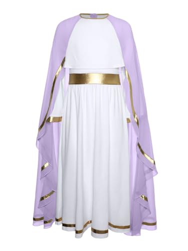 JEATHA Kinder Mädchen Griechische Göttin Prinzessin Kleider Trompetenärmel Vintage Abendkleid Halloween Karneval Cosplay Kostüm Violett 122-128 JEATHA Kinder Mädchen Griechische Göttin Prinzessin Kleider Trompetenärmel Vintage Abendkleid Halloween Karneval Cosplay Kostüm Violett 122-128 von JEATHA