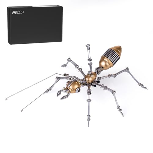 JEBU 3D Metall Modellbausatz für Erwachsene, 3D Metall Puzzle DIY Ameisenmodell, 100 Stück 3D Puzzle 3D Puzzle Steampunk DIY Tier Gehirn Teasers Home Decor von JEBU