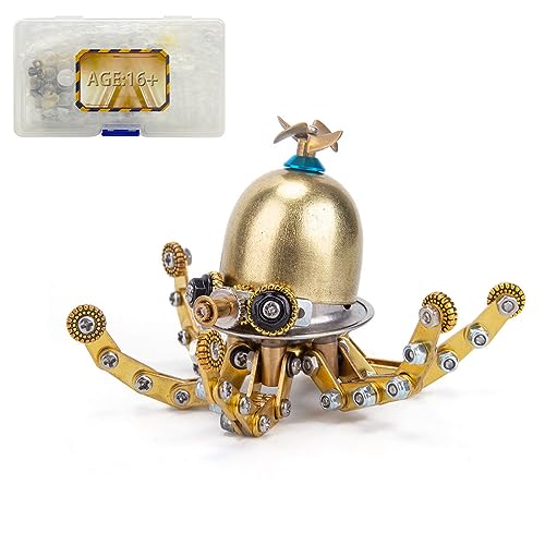 JEBU 3D Metall Modellbausatz für Erwachsene, 3D Metall Puzzle DIY Octopus Modell, 100 Teile 3D Puzzle 3D Puzzle DIY Tier Gehirn Teasers Home Decor von JEBU