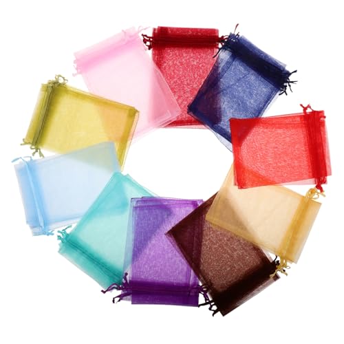 JECOMPRIS 100 Stück Organza Geschenktüten mit Zugband Kleine Schmuck und Geschenkbeutel Wiederverwendbare Organza Säckchen für Hochzeit Party Geburtstag und Brautdusche Festlich Elegant JECOMPRIS 100 Stück Organza Geschenktüten mit Zugband Kleine Schmuck und Geschenkbeutel Wiederverwendbare Organza Säckchen für Hochzeit Party Geburtstag und Brautdusche Festlich Elegant von JECOMPRIS