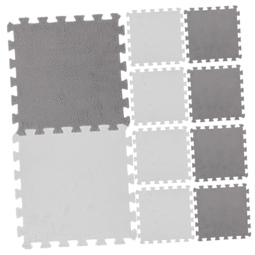 JECOMPRIS 10Stücke Teiliges Plüsch Puzzle Spielmatte rutschfeste Schaumstoff Bodenfliesen für und Sicher für Kleinkinder für Spiel und Krabbelzeit von JECOMPRIS