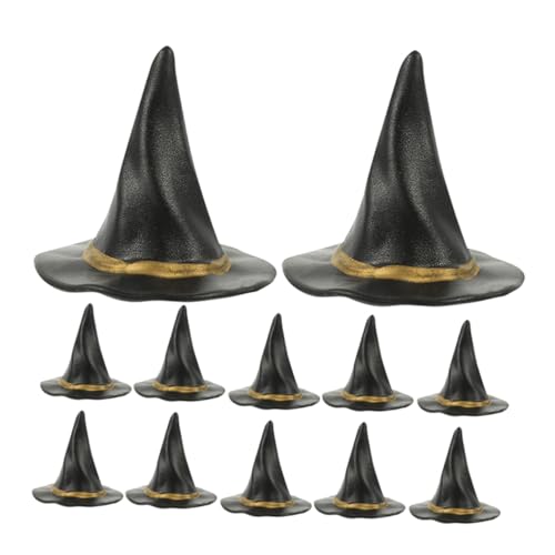 JECOMPRIS 12 Stück Mini Hexenhüte für Halloween Dekorationen Teiliges für Puppenhäuser Bastelprojekte und Fotografie Langlebig für Fröhliche Feiern von JECOMPRIS