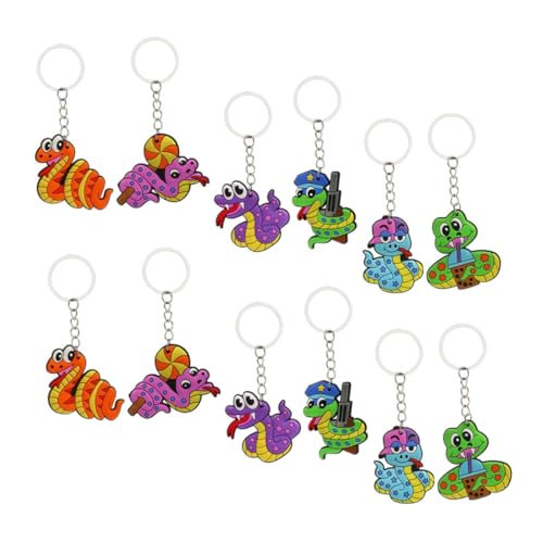 JECOMPRIS 12 Stück Teiliges von Bunten Cartoon Schlangen Schlüsselanhängern Niedliche Tieranhänger für Taschen Praktische Dekoration und für Freunde Familie und Besondere Anlässe JECOMPRIS 12 Stück Teiliges von Bunten Cartoon Schlangen Schlüsselanhängern Niedliche Tieranhänger für Taschen Praktische Dekoration und für Freunde Familie und Besondere Anlässe von JECOMPRIS