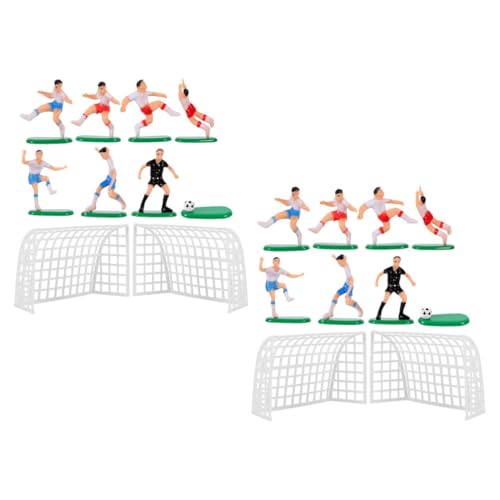 JECOMPRIS 2 Sätze Fußball Tortendeko Dekoration für Kindergeburtstag mit und Spielern aus Sicherem Plastik Kreative DIY Tortenaufsätze für Fußballliebhaber von JECOMPRIS