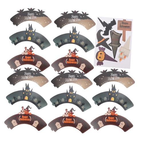 JECOMPRIS 2sätze Halloween Cupcake Toppers Mit Backförmchen Gespenster Und Spinnen Motiven Für Party Dekoration Und Geburtstagskuchen Verzierung von JECOMPRIS