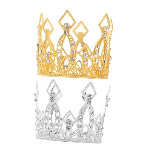 JECOMPRIS 2 Stück Mini Cake Topper aus Legierung mit Strass Vintage Torten Deko für Hochzeit Prinzessin Tortendeko Kleine Silberne und Goldene Krone für Blumen Kuchen JECOMPRIS 2 Stück Mini Cake Topper aus Legierung mit Strass Vintage Torten Deko für Hochzeit Prinzessin Tortendeko Kleine Silberne und Goldene Krone für Blumen Kuchen von JECOMPRIS