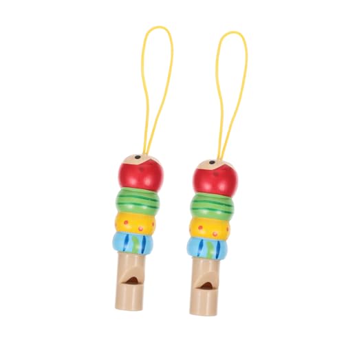 JECOMPRIS 2 Stück Teiliges Holzpfeifen Kleinkinder Pädagogisches Musikinstrument Klare Töne Kleine Leicht Tragbar Fördert Hörvermögen und Kreativität Geeignet für Junge Mädchen Ab Jahr von JECOMPRIS