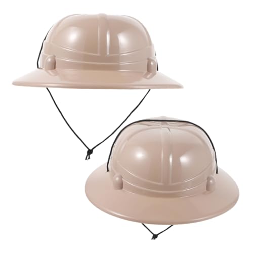 JECOMPRIS 2 Stücke Leistung Zubehör Party Requisiten Kappe Dekoration Dschungel Thema Hut Decor Cosplay Zubehör Explorers Hut Für Beige Kunststoff von JECOMPRIS