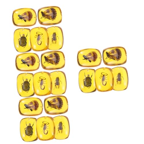 JECOMPRIS Puzzle-Spielzeug 20 Stk Schlüsselanhänger pädagogisches Babyspielzeug Ohrringe Dekor Bernstein-Anhänger Schmuck Insektenexemplar Anhänger Halskette Lieferungen Graben Ornament von JECOMPRIS