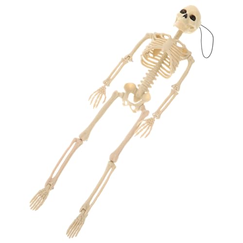 JECOMPRIS 3 Stk Halloween-skelett Kunststoff-skelettstütze Halloween-dekorationsfreigabe Bewegliches Skelett Mini Gruseliges Dekor Gartendekoration Zähne Modelle Geschenk Weiß Metall von JECOMPRIS