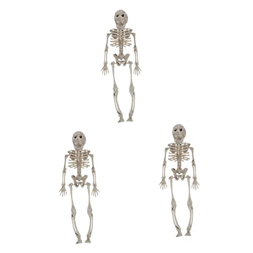 JECOMPRIS 3 Stk Simuliertes Skelett Skelett halloween totenkopf halloween schädel Skelett Requisiten Halloween Zombie-Party-Skelett Dekor Modelle gruseliges Skeletthandwerk Plastikornament von JECOMPRIS