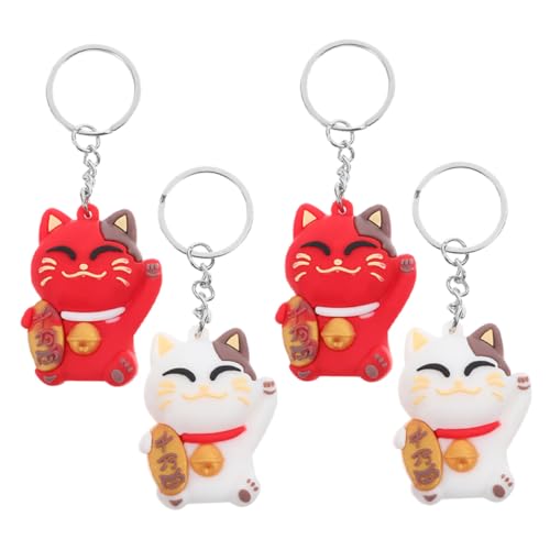 JECOMPRIS 4 Stück Anhänger Schlüsselanhänger Schlüsselanhänger Schlüsselhalter Katze Partygeschenke Tasche Cartoon Hängende von JECOMPRIS