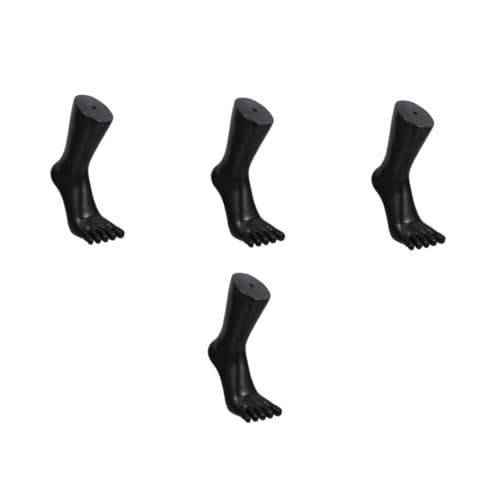 JECOMPRIS 4 Stück Ausstellungsständer Für Fußmodelle Fußpuppe Für Schuhe Füße Modell Fuß Schaufensterpuppe Mannequin-fußmodell Nagel Mannequin Fuß Socken Fußmodell Sockenform Black Pvc von JECOMPRIS